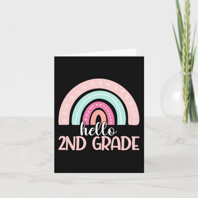 Hello Second Grade Back To School 2nd Grade Teache Card (Front)