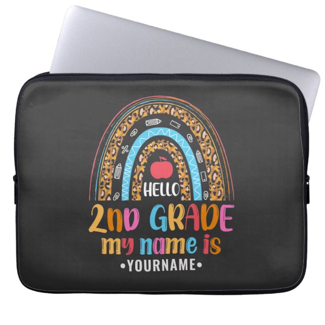 Hello Second Grade Back To School Gift Laptop Sleeve (Front)