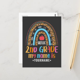 Hello Second Grade Back To School Gift Postcard