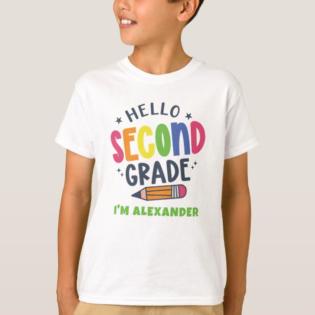 Hello second grade back to school T-Shirt (Front)