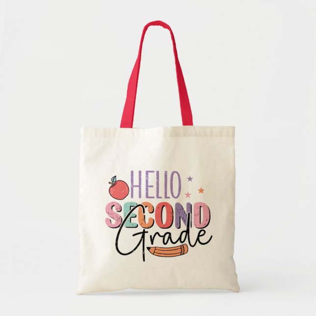 Hello Second Grade Back to School Tote Bag (Front)