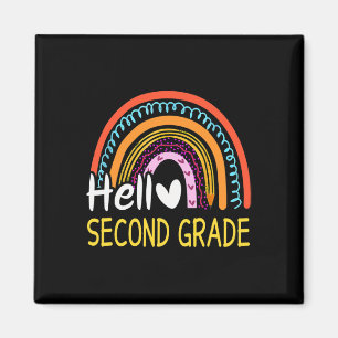 Hello Second Grade Byck To School Rainbow 2nd Grad Magnet