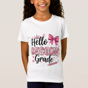 Hello Second Grade Coquette Bow Back To School T-Shirt