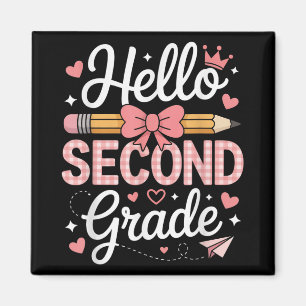 Hello Second Grade Funny Back To School 2th Grade Magnet