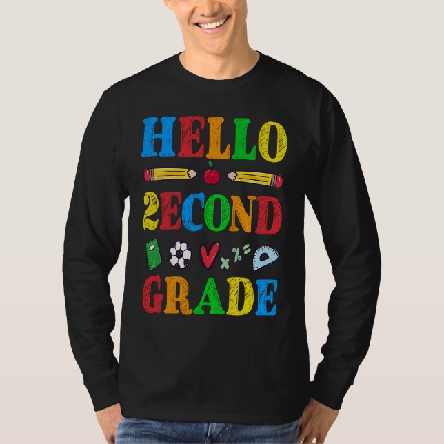 Hello Second Grade  Kids 2nd Grade Class Back to S T-Shirt (Front)