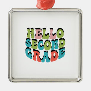 Hello Second Grade Metal Tree Decoration