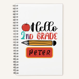 Hello Second Grade Personalised Back to School Fun Notebook