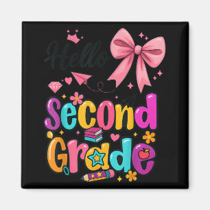 Hello Second Grade Preppy Back To School Boy Girl Magnet