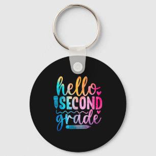 Hello Second Grade Rainbow Pencil 2nd Grade Girls Key Ring