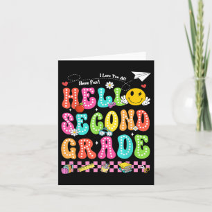 Hello Second Grade Smile Face Back To School Teach Card