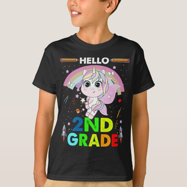 Hello Second Grade T-Shirt 2nd Grade Back To Schoo (Front)
