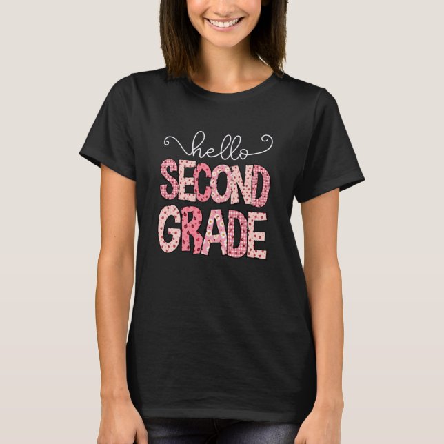 Hello Second Grade Teacher Team Ladybugs T-Shirt (Front)