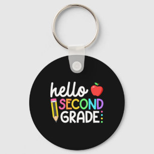 Hello Second Grade Team 2nd Grade Back to School T Key Ring