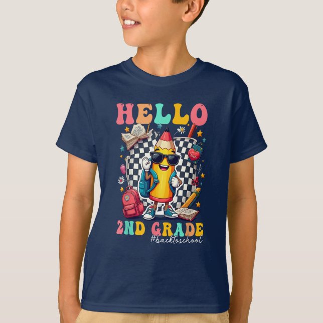 Hello Second Grade Team 2nd Grade Back to School T-Shirt (Front)