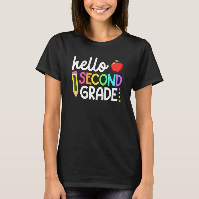 Hello Second Grade Team 2nd Grade Back To School T T-Shirt (Front)