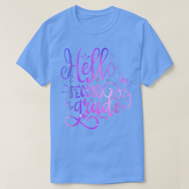 Hello Second Grade Team 2nd Grade Back to School T T-Shirt (Design Front)
