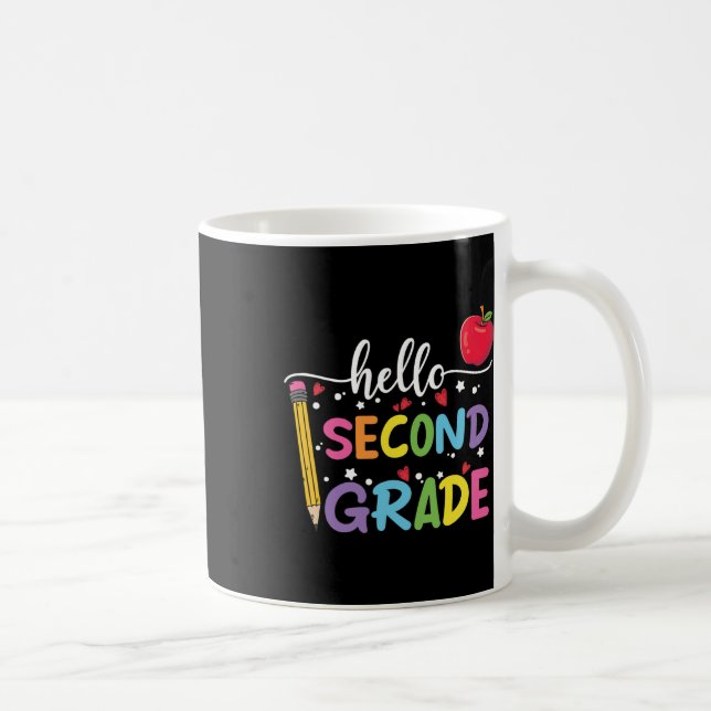 Hello Second Grade Team 2nd Grade Byck To School T Coffee Mug (Right)