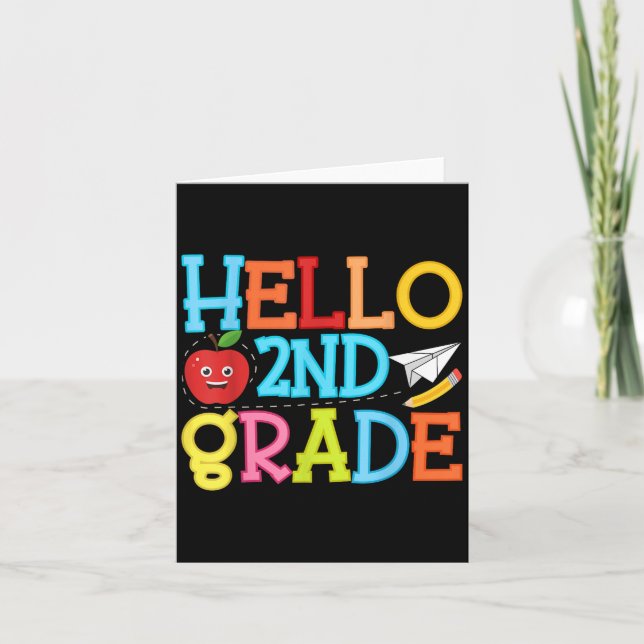 Hello Second Grade Team Back To School  Card (Front)