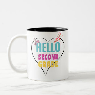 Hello Second Grade Two-Tone Coffee Mug
