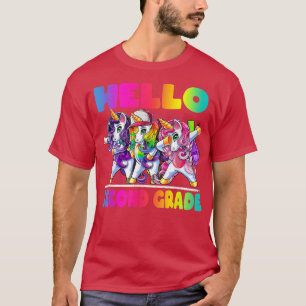 Hello Second Grade Unicorn Back To School Girls  T-Shirt