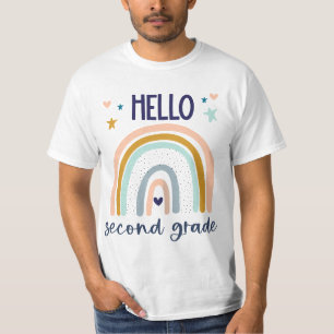 Hello Seond Grade Retro Rainbow Cute for Teaher Gi T-Shirt