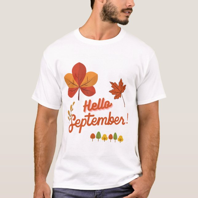 HELLO SEPTEMBRE WELCOME AUTUMN  T-Shirt (Front)