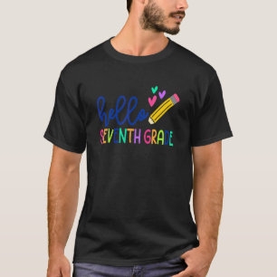 Hello Seventh 7th Grade Teacher Student First Day  T-Shirt