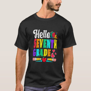 Hello Seventh Grade Cute Boys Kids Back To School T-Shirt
