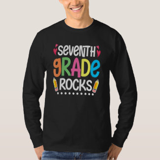 Hello Seventh Grade Rocks Seventh Grade First Day T-Shirt