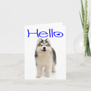 Hello Siberian Husky Puppy Dog Blank Note Card