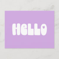 Hello Simple Retro Typography Greeting in Lilac