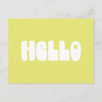 Hello Simple Retro Typography Greeting in Yellow