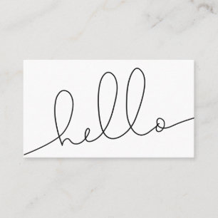 Hello Simple Script Modern Business Card