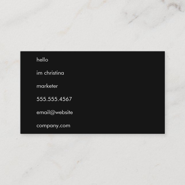 Hello Simple Text Business Card (Front)