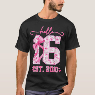 Hello Sixteen Est 2010 Pink Coquette Bow 16th T-Shirt