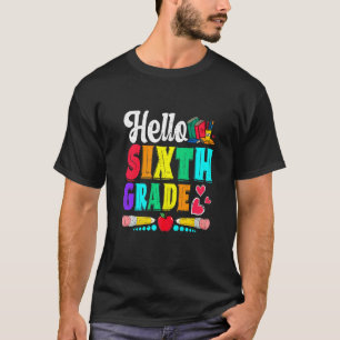Hello Sixth Grade Cute Boys Kids Back To School T-Shirt
