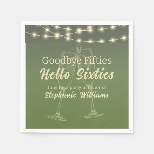 Hello Sixties Summer Backyard 60th Birthday Party Napkin (Front)