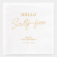 Hello Sixty five Modern Script 65th Birthday Party