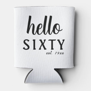Hello Sixty Personalised 60th Birthday Can Cooler