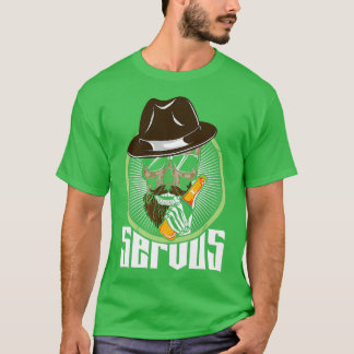 Hello Skull With Beard Hat Sunglasses T-Shirt