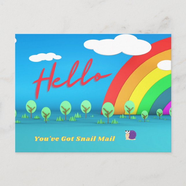 Hello Snail Mail Postcard (Front)
