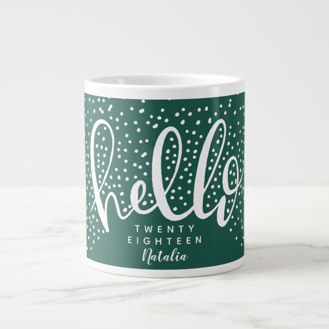 Hello snow Christmas holiday Large Coffee Mug (Front)