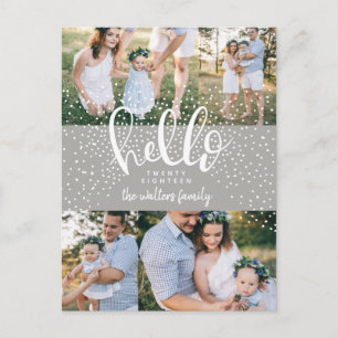 HELLO SNOW MULTI PHOTO NEW YEAR CARD