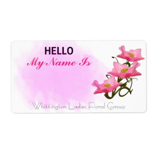 Hello Social Group Meeting Poppies Paper Name Tag