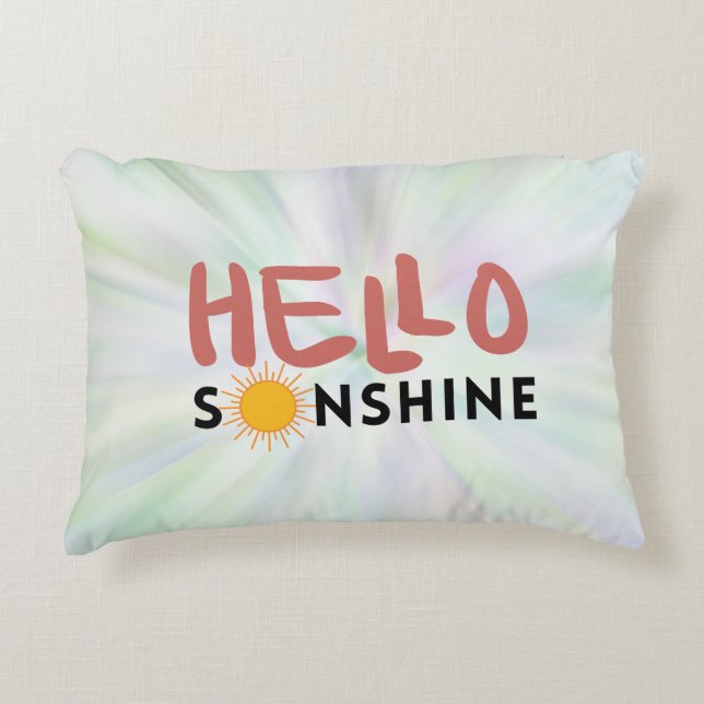 Hello Sonshine, Sun Rays, Summer vibes Decorative Cushion (Front)