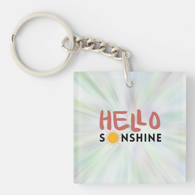 Hello Sonshine, Sun Rays, Summer vibes Key Ring (Front)