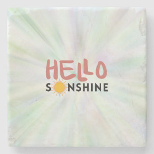 Hello Sonshine, Sun Rays, Summer vibes Stone Coaster