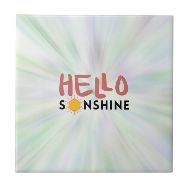Hello Sonshine, Sun Rays, Summer vibes Tile (Front)
