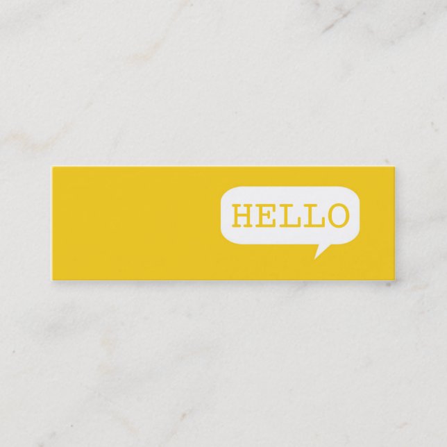 "Hello" Speech Bubble Calling Card (Front)