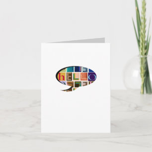 HELLO Speech Bubble Typography Greeting Card